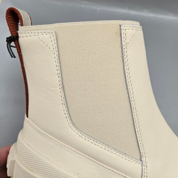 SOREL Brex Chelsea Boot Pull On Ankle Bootie Natural Sea Salt Leather Size 8 - Picture 2 of 12